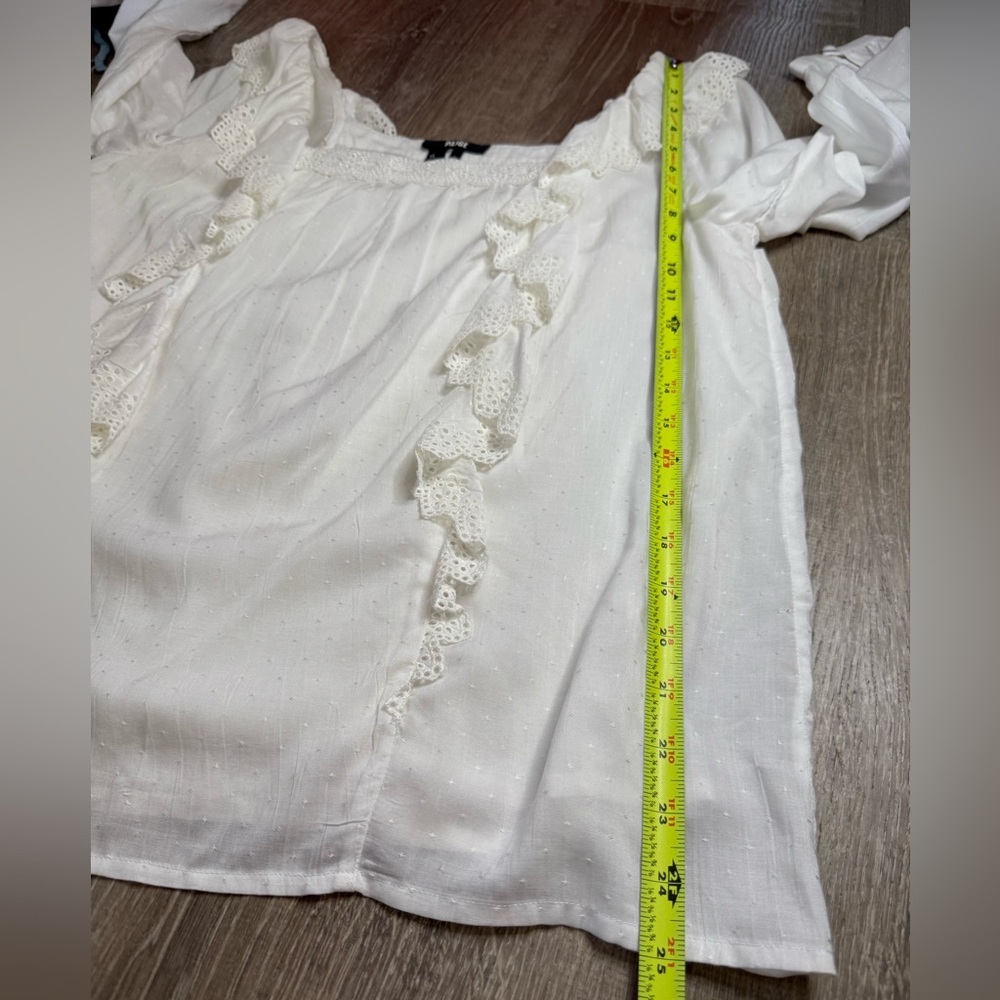 Paige Denim Brylen Blouse Crisp White Eyelet Embr… - image 9